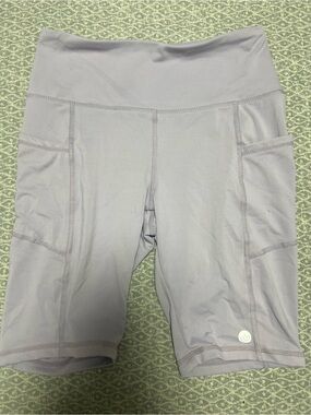 High-Rise Light purple Women’s Bike Shorts with Side Pockets
